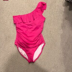 Pink One-Shoulder Swimsuit